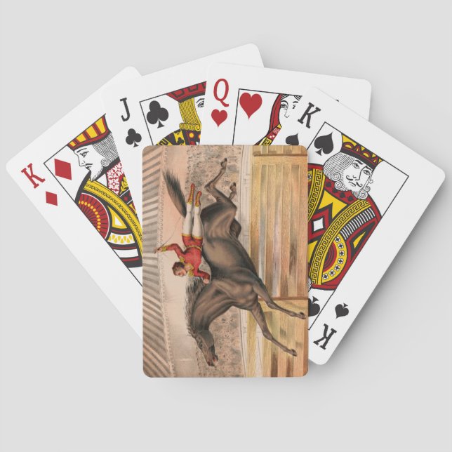 Zirkuspferd und Draufgänger mit hohem Poker  Spielkarten (Rückseite)