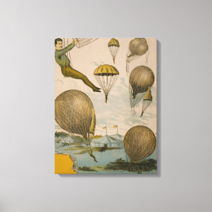 Zirkusplakat einer Luftballonvorstellung Leinwanddruck