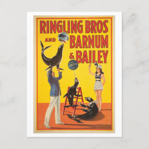 Zirkusplakat für Ringling, Barnum, Bailey Postkarte