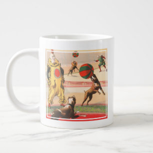 Zirkusplakat mit Clowns und dressierten Hunden Jumbo-Tasse