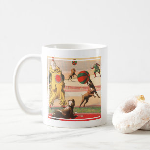 Zirkusplakat mit Clowns und dressierten Hunden Kaffeetasse