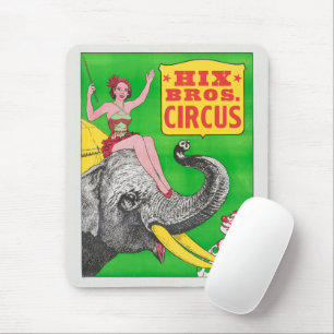 Zirkusplakat mit einer Frau auf einem reitenden El Mousepad