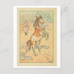 Zirkuspony mit Alphabetkarten Retro-Postkarte Postkarte