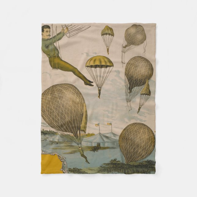 Zirkusposter einer Luftballondarstellung Fleecedecke (Vorderseite)
