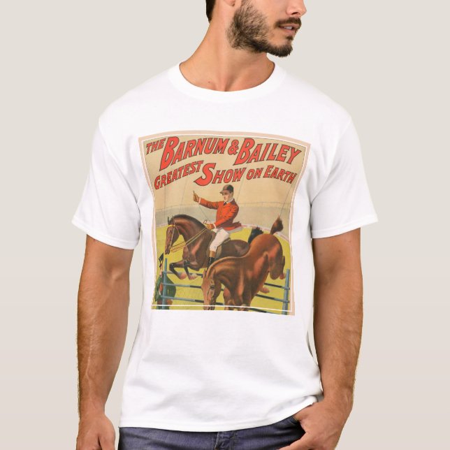 Zirkusposter mit 2 Ponys, die über ein Hindernis s T-Shirt (Vorderseite)