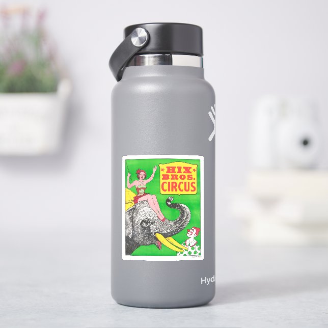 Zirkusposter mit einer Frau, die ein reitender Ele Aufkleber (HydroFlask)