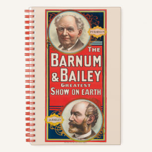 Zirkusposter mit Portraits von Barnum & Bailey Notizbuch