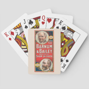 Zirkusposter mit Portraits von Barnum & Bailey Spielkarten