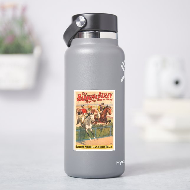 Zirkusposter von Jockeys auf Pferden, die eine Hec Aufkleber (HydroFlask)
