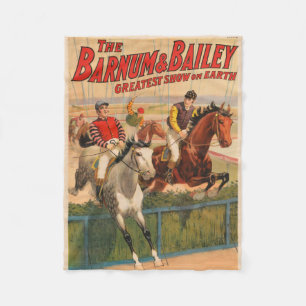 Zirkusposter von Jockeys auf Pferden, die eine Hec Fleecedecke