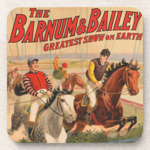 Zirkusposter von Jockeys auf Pferden, die eine Hec Getränkeuntersetzer