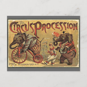 Zirkusprozession, 1888, vintage postkarte