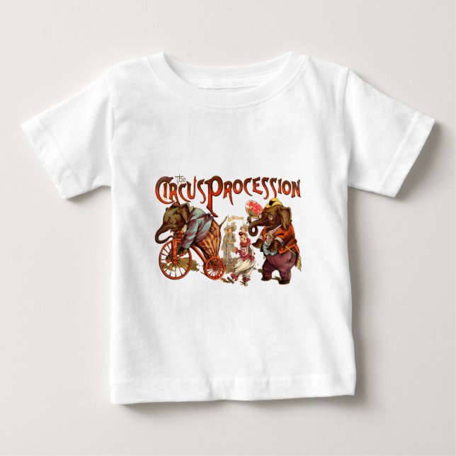 Zirkusprozession Elefantenantik Kunst Baby T-shirt (Vorderseite)