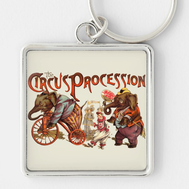 Zirkusprozession Elefantenantik Kunst Schlüsselanhänger (Vorne)