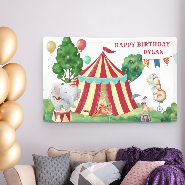 Zirkustiere und Big Top Kindergeburtstag Banner (Von Creator hochgeladen)