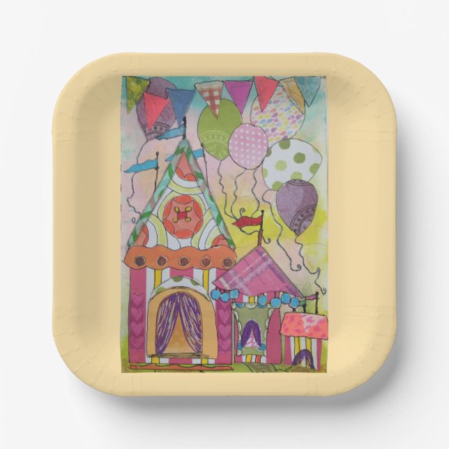 Zirkuszelte und Balloons-2 Pappteller (Vorderseite)