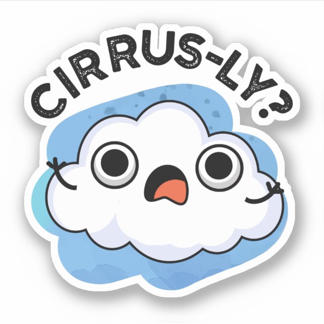 Zirrer, lustiger Wetterwolke Cirrus Cloud Puff Aufkleber (Vorderseite)
