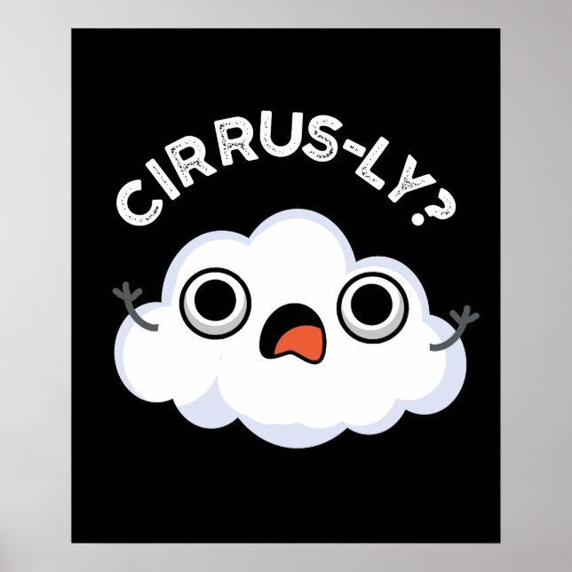 Zirrlos schönes Wetter Cirrus Cloud Puff Dark BG Poster (Vorne)