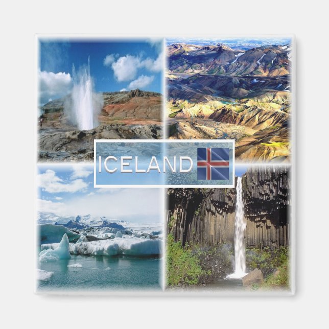 zIS004 LANDMANNALAUGAR - Island - Kühlschrank Magnet (Vorne)