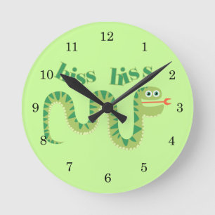 Zischen-Zischen-Schlange Runde Wanduhr