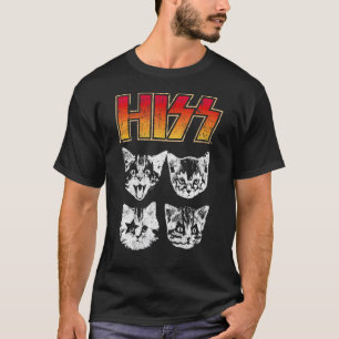 Zischende Katze  Katzen Kätzchen Rockmusik Katze   T-Shirt