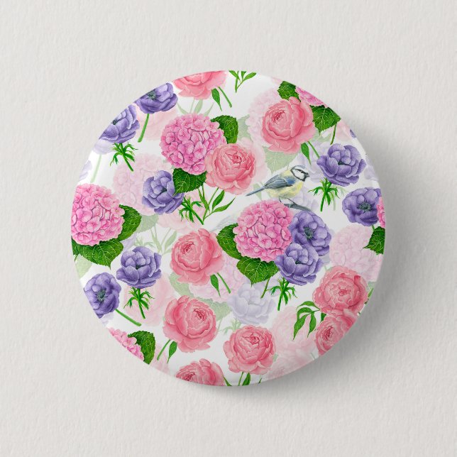 Zistvogel und Blume Button (Vorderseite)