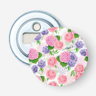 Zistvogel und Blume Flaschenöffner