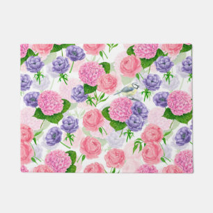 Zistvogel und Blume Fußmatte