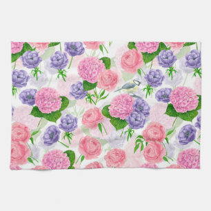 Zistvogel und Blume Geschirrtuch