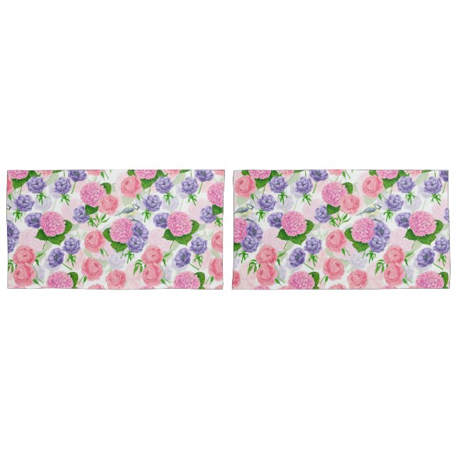 Zistvogel und Blume Kissenbezug (Vorderseite-Set)