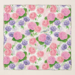 Zistvogel und Blume Schal<br><div class="desc">Aquarellmuster mit verschiedenen Blume und blauem Tittenvogel mit Aquarellfarben.</div>