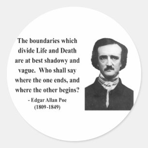 Zitat 10b Edgar Allen Poe Runder Aufkleber