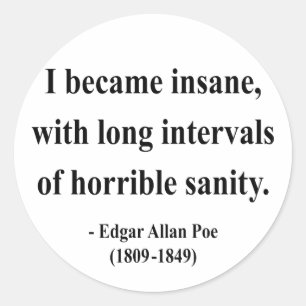 Zitat 2a Edgar Allen Poe Runder Aufkleber