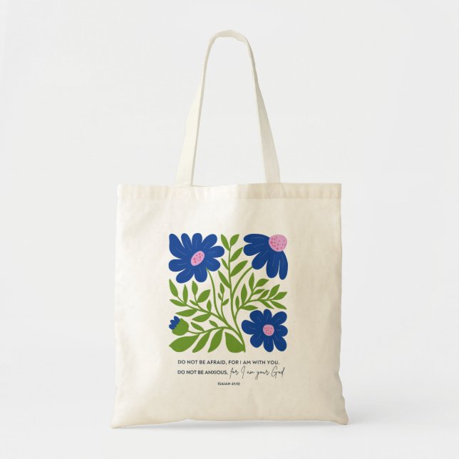 Zitat Abstraktes Blumenmotiv Tragetasche (Vorne)