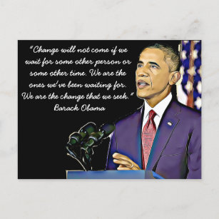 Zitat aus dem 44. US-Präsident Barack Obama Postkarte