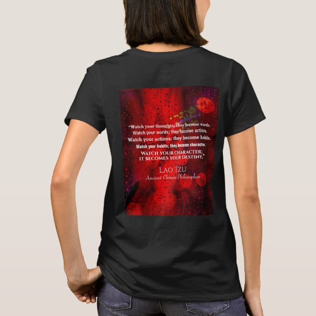 Zitat aus dem antiken chinesischen Philosophen T-Shirt (Rückseite)