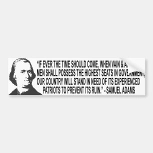 Zitat-Autoaufkleber Samuel Adams Autoaufkleber