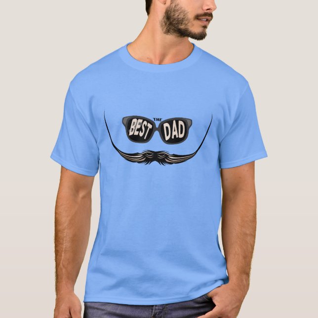 Zitat_best_dad_moustache_papa_lunour_fa T-Shirt (Vorderseite)