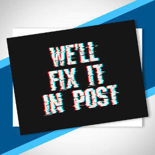 Zitat, das wir in Post Glitch Video reparieren Postkarte