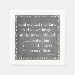 Zitat der Alten Testament-Bibelschrift - Genesis 1 Serviette