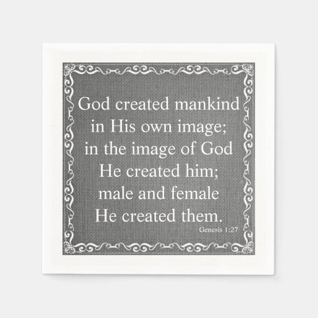 Zitat der Alten Testament-Bibelschrift - Genesis 1 Serviette (Vorderseite)