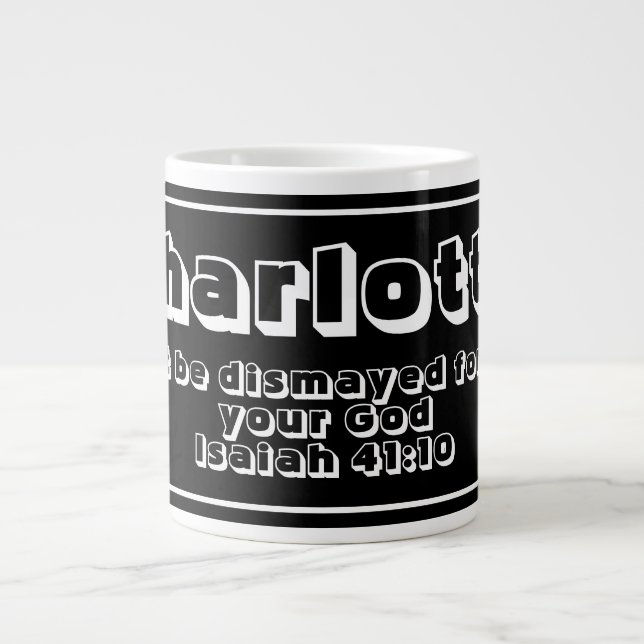 Zitat der Bibel für Personalisierte schwarze und w Jumbo-Tasse (Vorderseite)