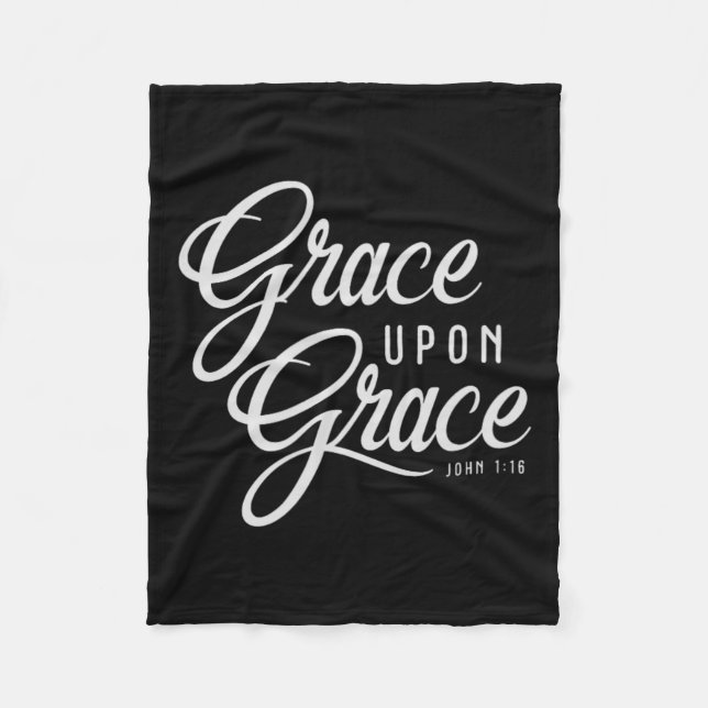 Zitat der Christlichen Glaubensbibel "Grace upon G Fleecedecke (Vorderseite)