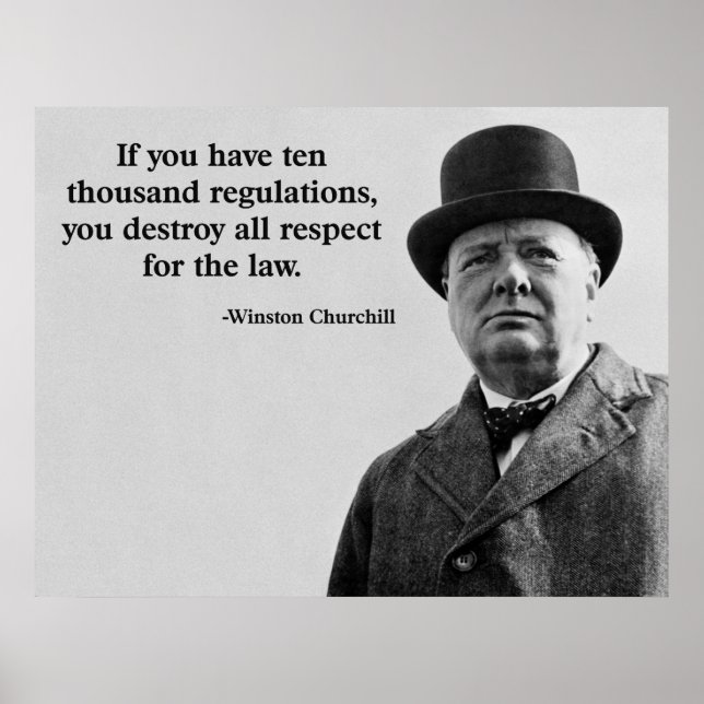 Zitat der Churchill-Verordnungen Poster (Vorne)