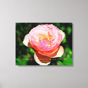 Zitat der Freundschaft Rosa Englische Rose Leinwanddruck