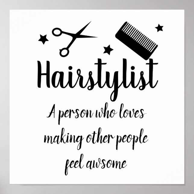 Zitat der Friseursalon Funny Friseur Stars Poster (Vorne)