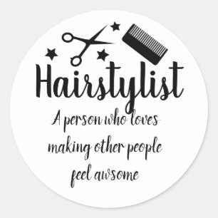 Zitat der Friseursalon Funny Friseur Stars Runder Aufkleber