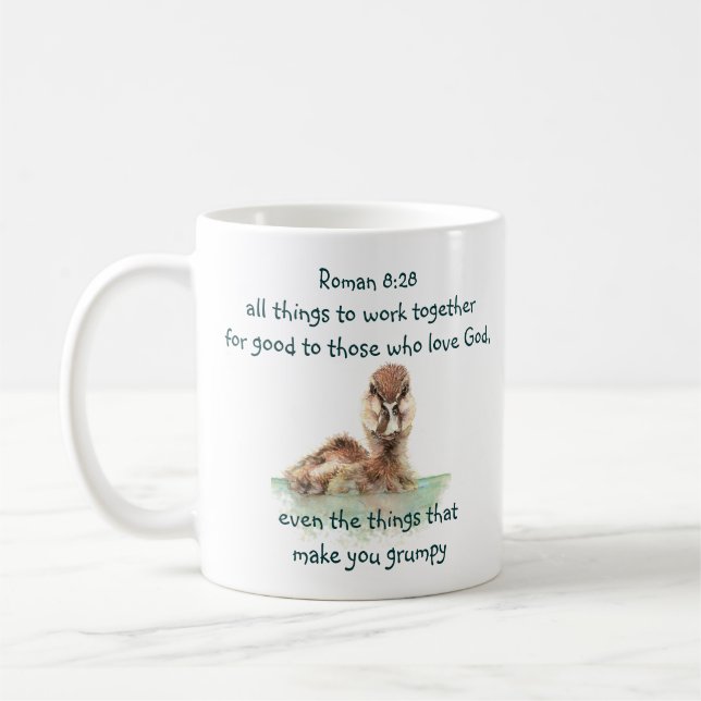 Zitat der Inspirationsbibel 8:28 Zusammenarbeit Kaffeetasse (Links)