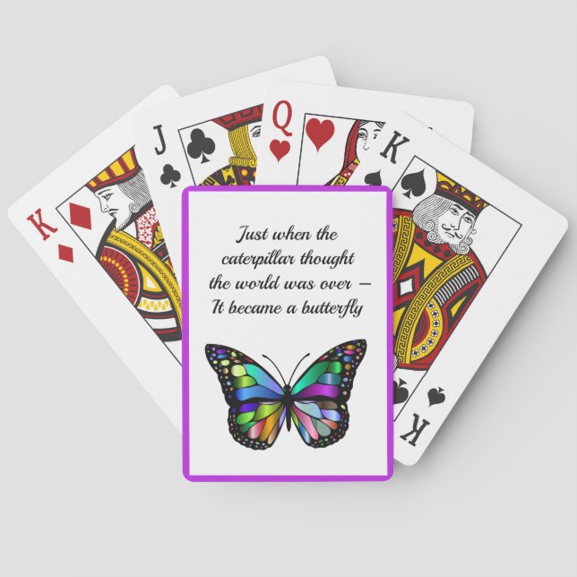 Zitat der inspirierenden Schmetterlinge Elegant Ho Spielkarten (Rückseite)