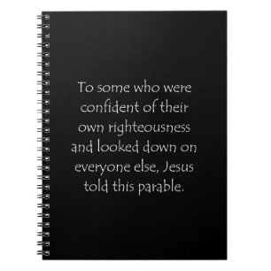 Zitat der Schrift Luke 18 9 Notizblock